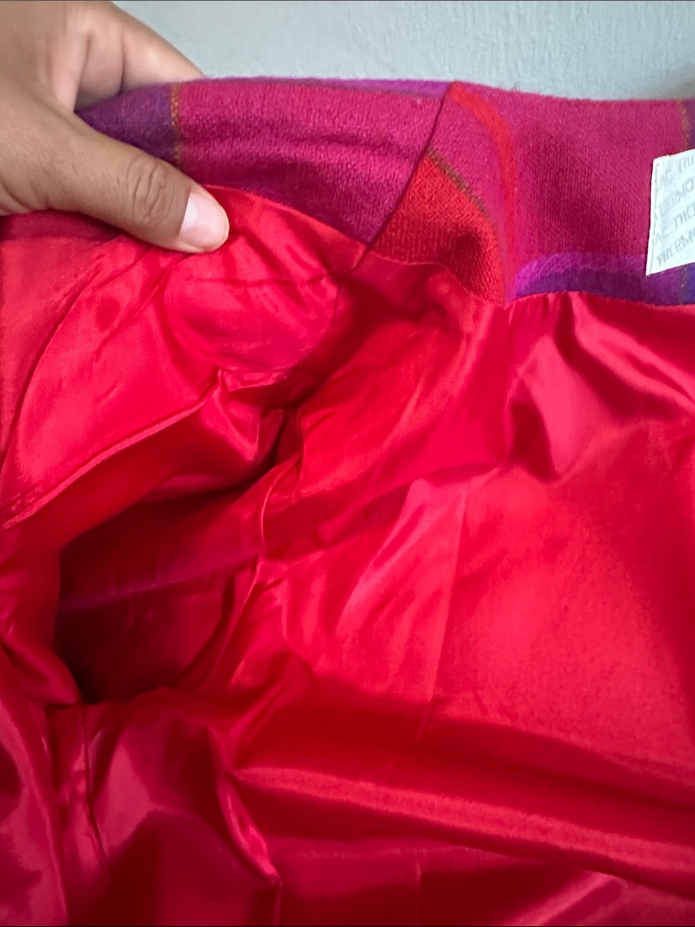 Thermo Jac Blazer 100%Pure Wool VintageOpen-Front Plaid Blazer in Red and Pink - Picture 11 of 15